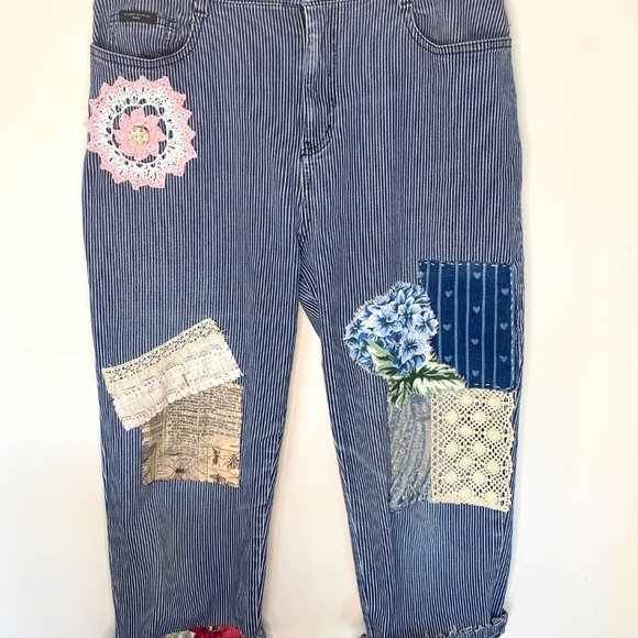 ENGINEER jeans upcycled/embellished jeans/upcycled jeans - Picture 5 of 6